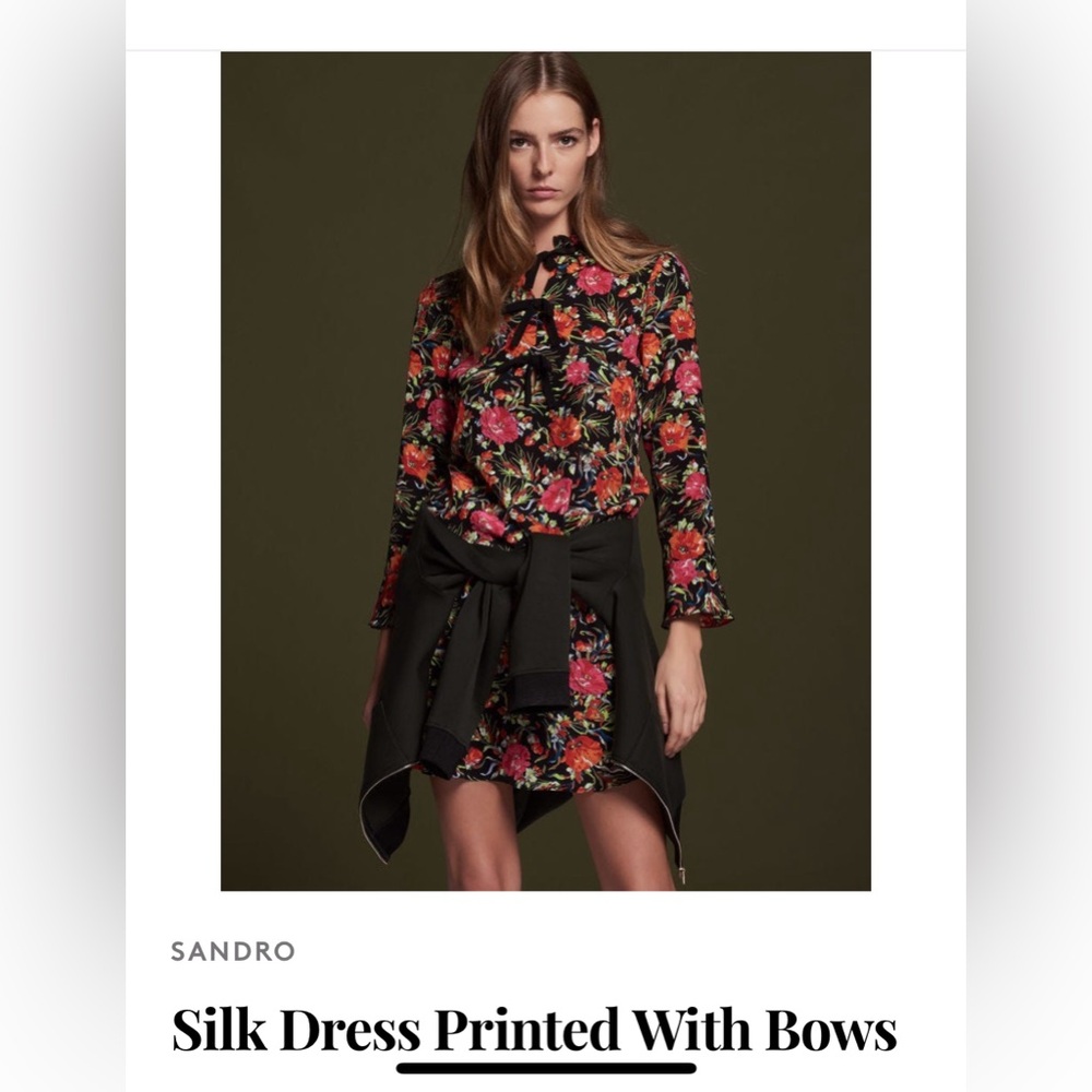 Gorgeous 100% silk Sandro dress - rarely + gently worn